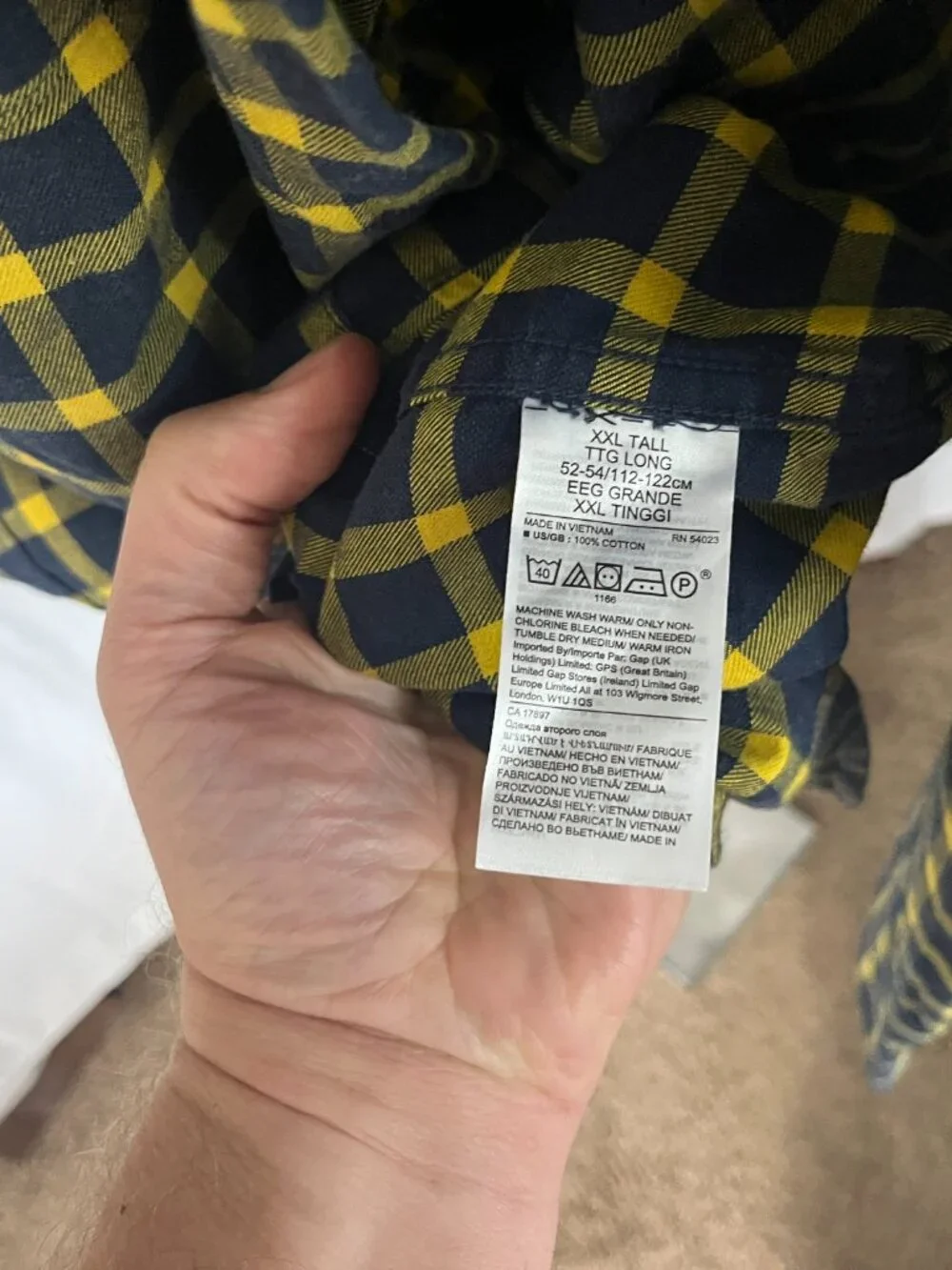 🍂 Banana Republic Men’s Slim Fit Soft Flannel Shirt Blue Yellow 2XLT 👕